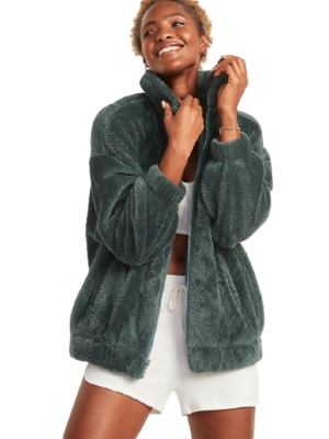 Old Navy Cozy Teddy Sherpa zip lounge jacket